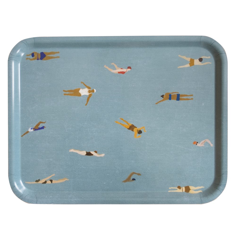 Swimmers bricka 33x43 cm, Blå