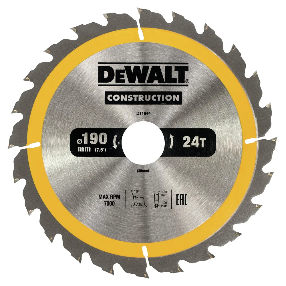 Dewalt DT1944-QZ Sågklinga 190 x 30 mm, 24T