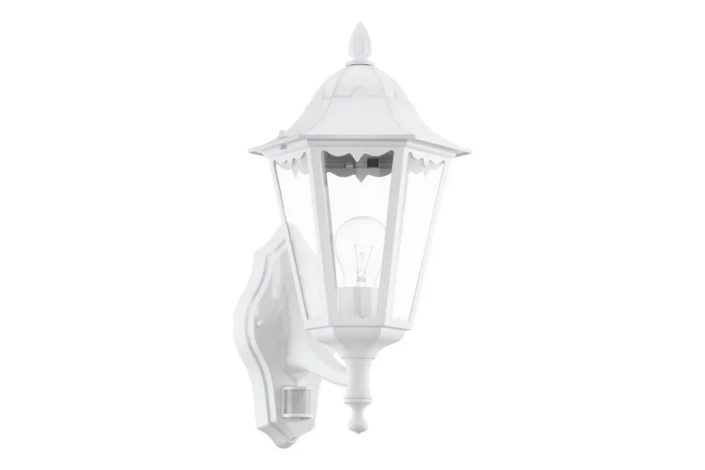 Vägglampa Utebelysning Eglo Navedo med Sensor Vit Klar