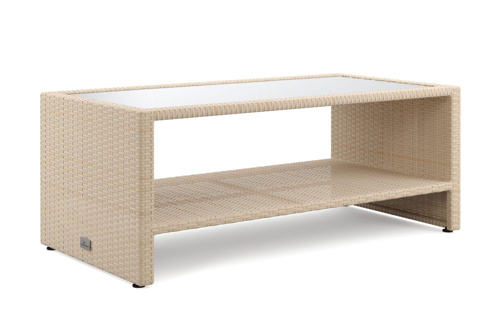 Bahamas Soffbord med hylla Utomhus 113 cm Konstrotting