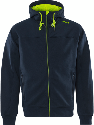 JACKA 7550 GSM SWEATSHIRT HUVA MÖRK MARINBLÅ/GUL STL S