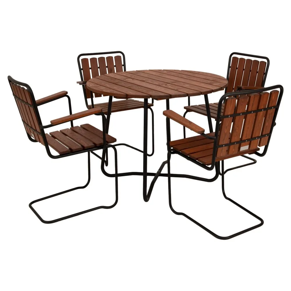 Eden Wood Wilma EW 4071-G68 Matgrupp bord, stolar Ø 100 cm, 4 stolar - Bild 2