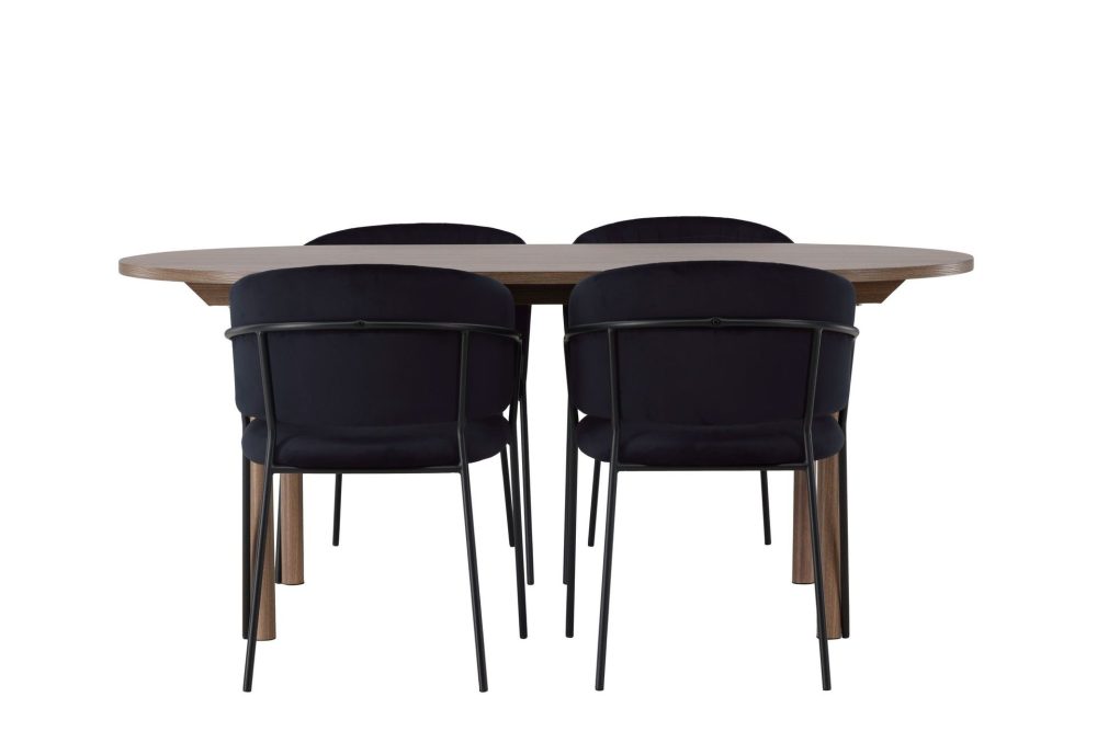 Andy Matgrupp 180 cm Oval med 4 Selma Stolar