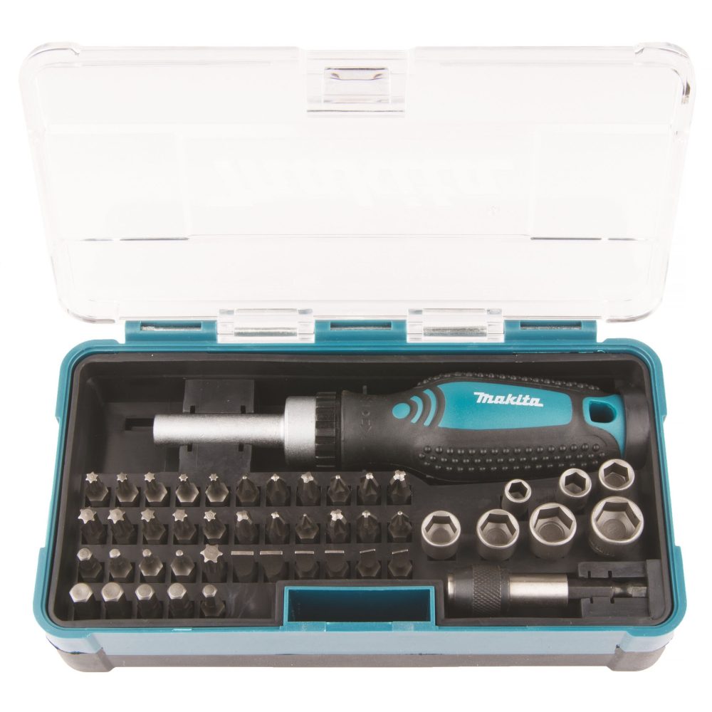 Kjøp Makita Bitsett B-36170, med bitskrutrekker, 47 deler