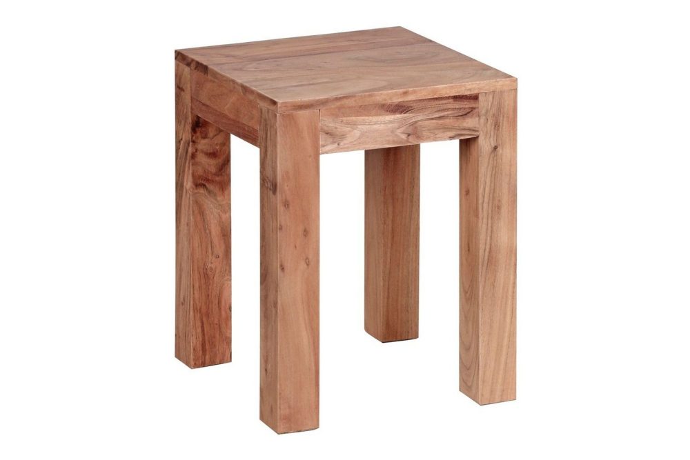 Sido bord Wohnling massivt trä 35x35cm med träben, lantlig stil Akacia