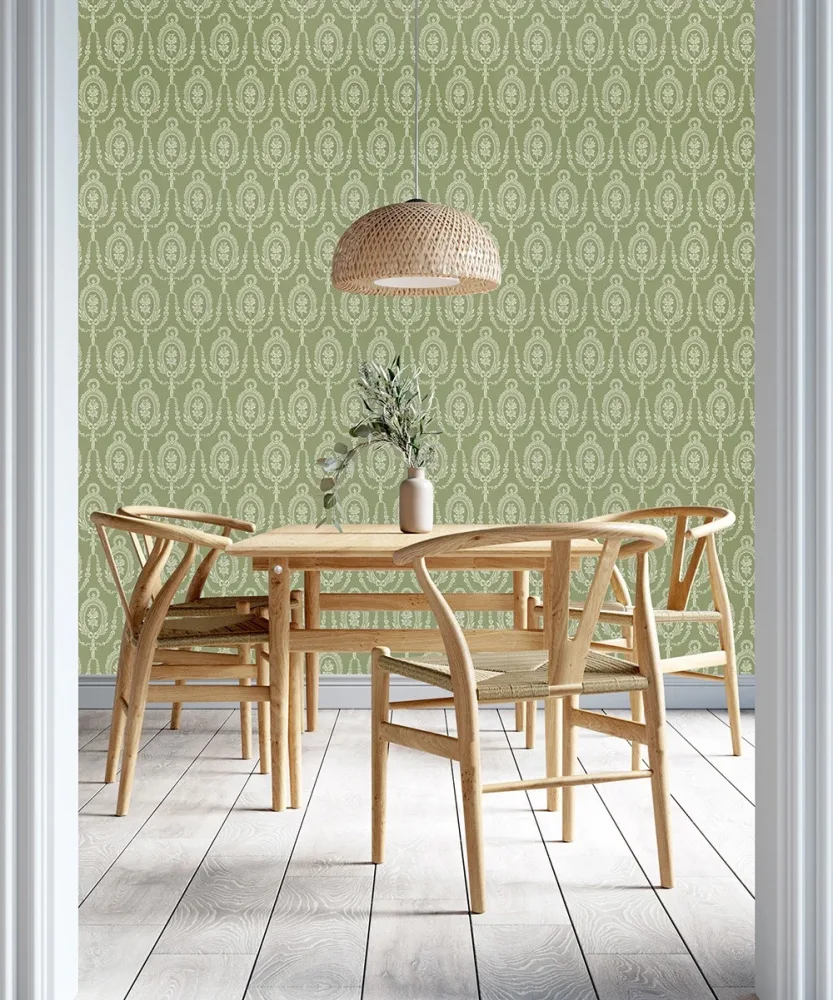 Decor Maison Modern Classics II 352-65 Tapet Rosmedaljong Grön
