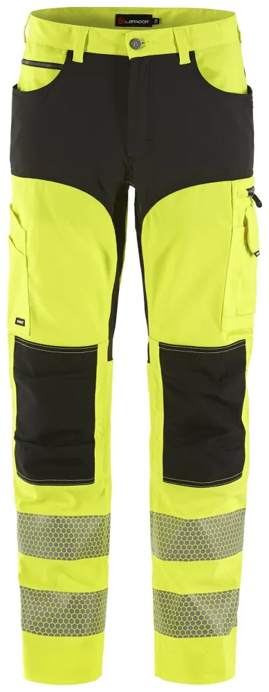 L.Brador 1076PB Arbetsbyxa hi-vis gul/svart, klass 2 C52