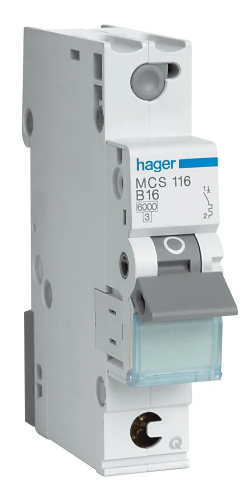 Hager MBS132 Dvärgbrytare 1-pol, 6kA, B-karakteristik 32A