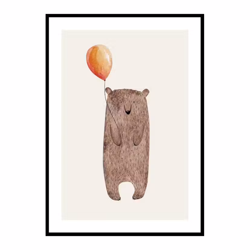 Poster Gallerix Bear With Balloon Storlek: 30x40 cm