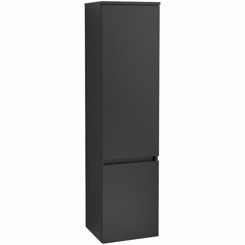 Högskåp Villeroy & Boch Legato med Två Dörrar 400 mm Svart Mattlack, Gångjärn Höger