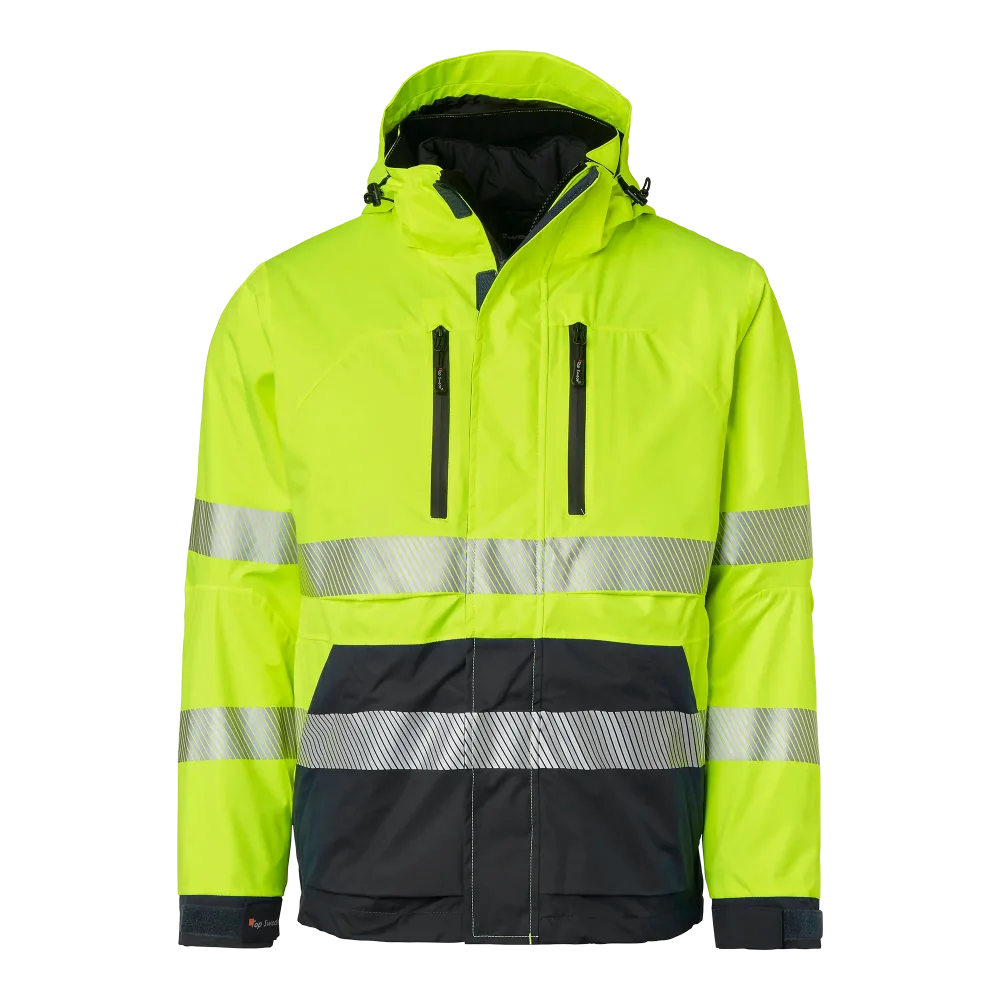 Top Swede 127 Skaljacka varsel, gul/svart, klass 3 XL