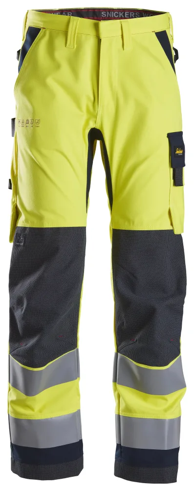 Snickers Workwear 6360 ProtecWork Arbetsbyxa varsel, gul/marinblå D120