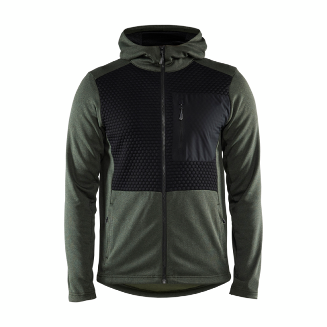 LUVTRÖJA BLÅKLÄDER 3540 2533 FULL ZIP, HÖSTGRÖN/SVART L