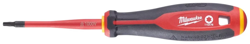 Milwaukee Tri-Lobe VDE Skruvmejsel 3-sidigt antirullhandtag T15 x 75 mm - Bild 2