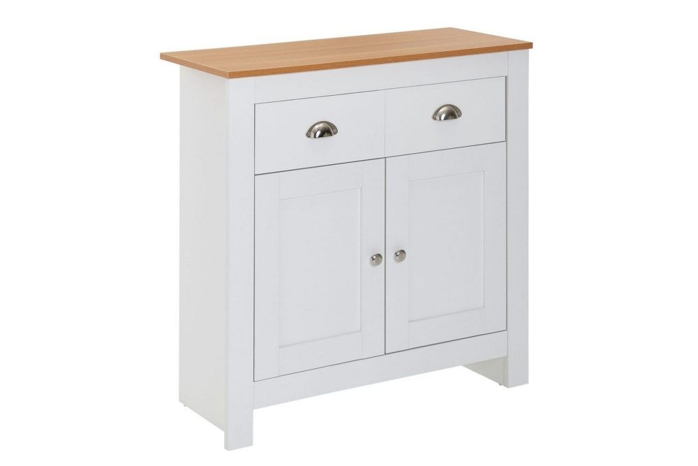 Sideboard Wohnling Melaminbelagd spånskiva tvåfärgad optik ek/vit 2 dörrar 2 lådor modern