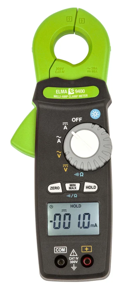 Elma True RMS Tångamperemeter 1E-05-20 A, AC/DC, med batteri