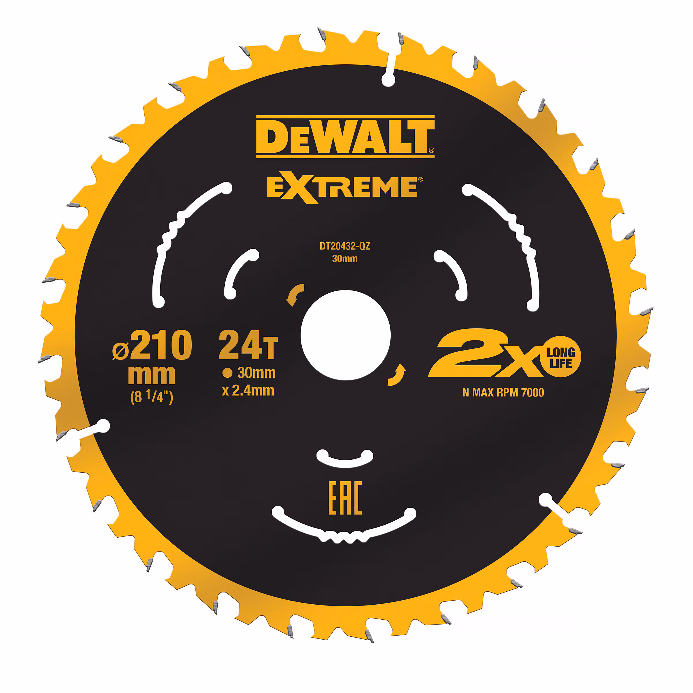 Kjøp Dewalt Sirkelsagblad for tre, 210x30 mm, 24T, DT20432
