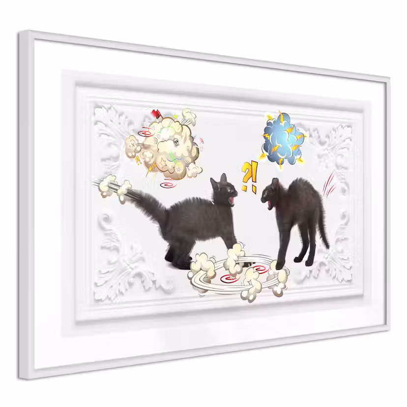 Poster Artgeist Affisch Cat Quarrel