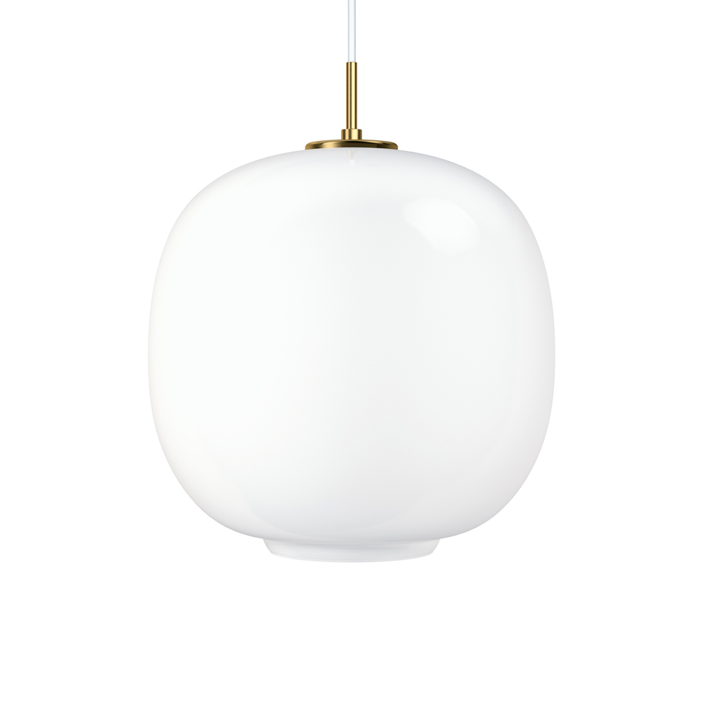 VL45 Radiohus LED stor pendel, Brass-white opal glass