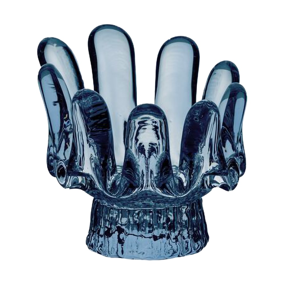 Solros ljuslykta cirkulärt glas 9,2 cm, Blå