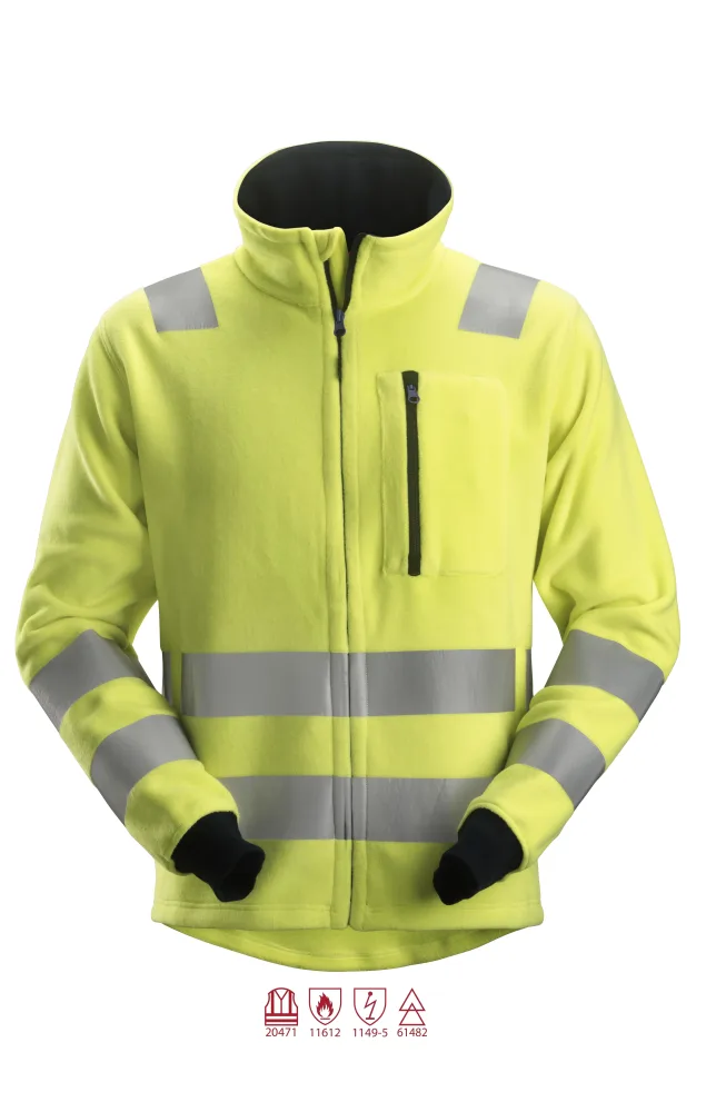 Snickers Workwear 2860 ProtecWork Fleecejacka varsel, gul L