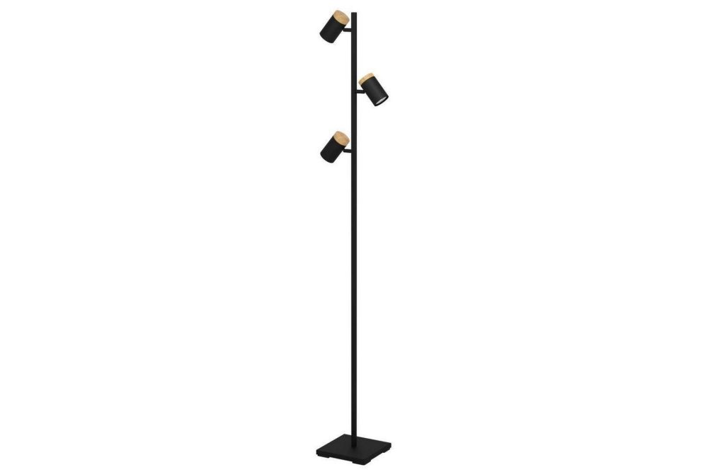 Golvlampa Eglo Cartagena Svart/Trä med 3 Lampor