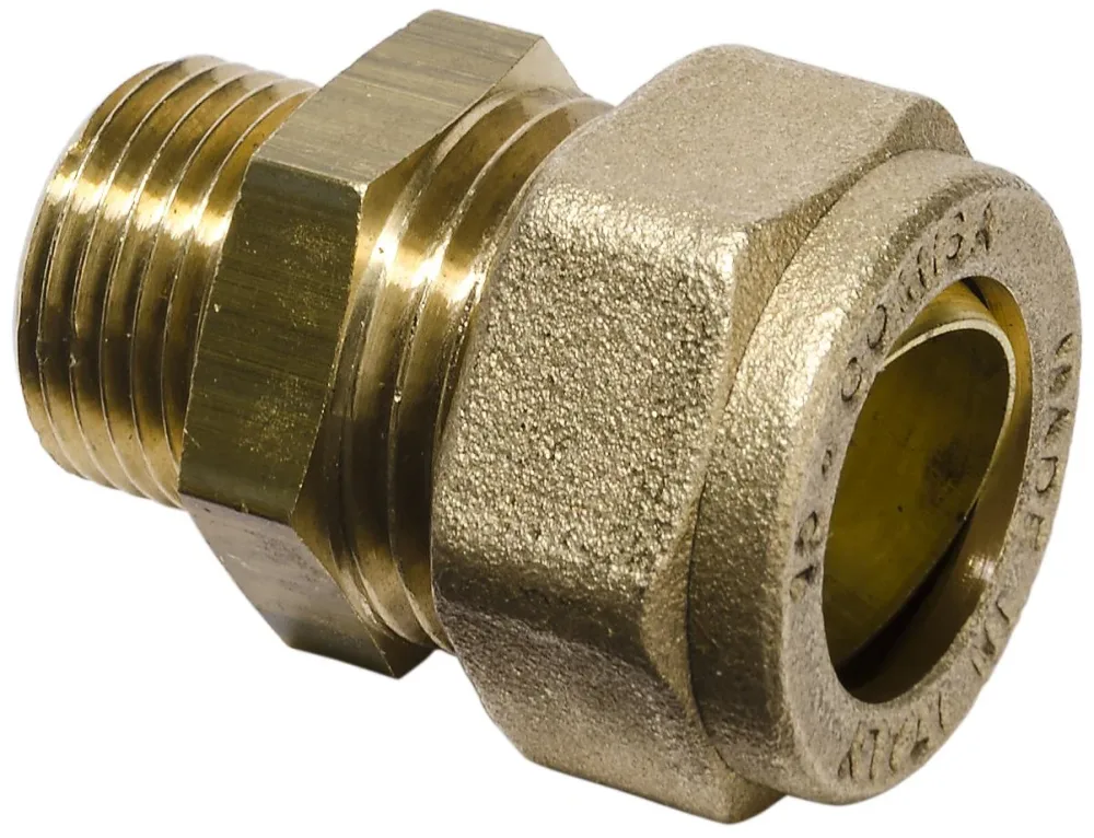 Gelia 3006155042 Klämringskoppling rak, för PEX, inkl. stödhylsa utv. gänga, 15xG10