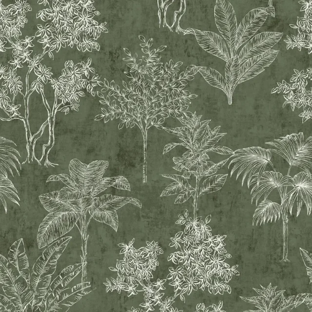 Fiona Walldesign Grace 36101 Tapet Tropical Forest Grön/vit