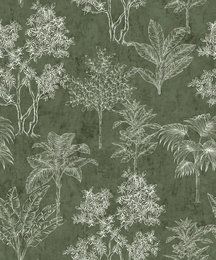 Fiona Walldesign Grace 36101 Tapet Tropical Forest Grön/vit