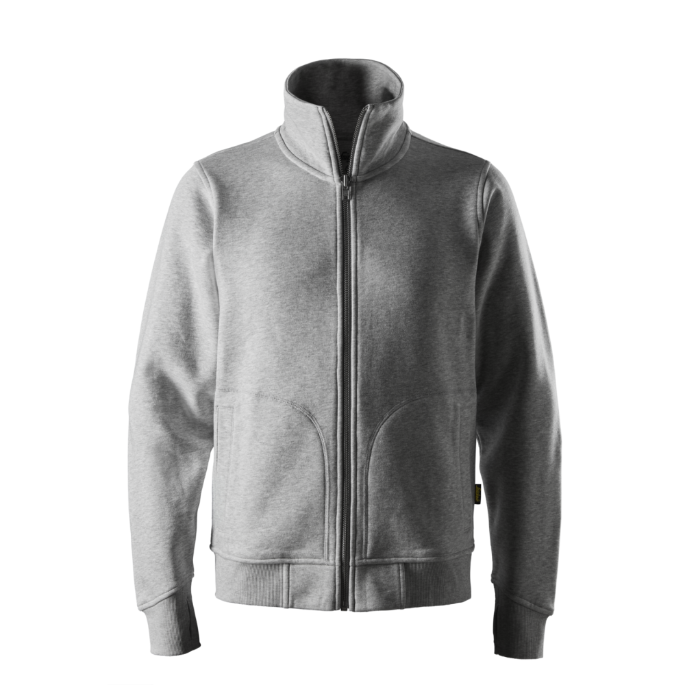 SWEATSHIRTJACKA TJOCK GRÅ MELERAD STL M