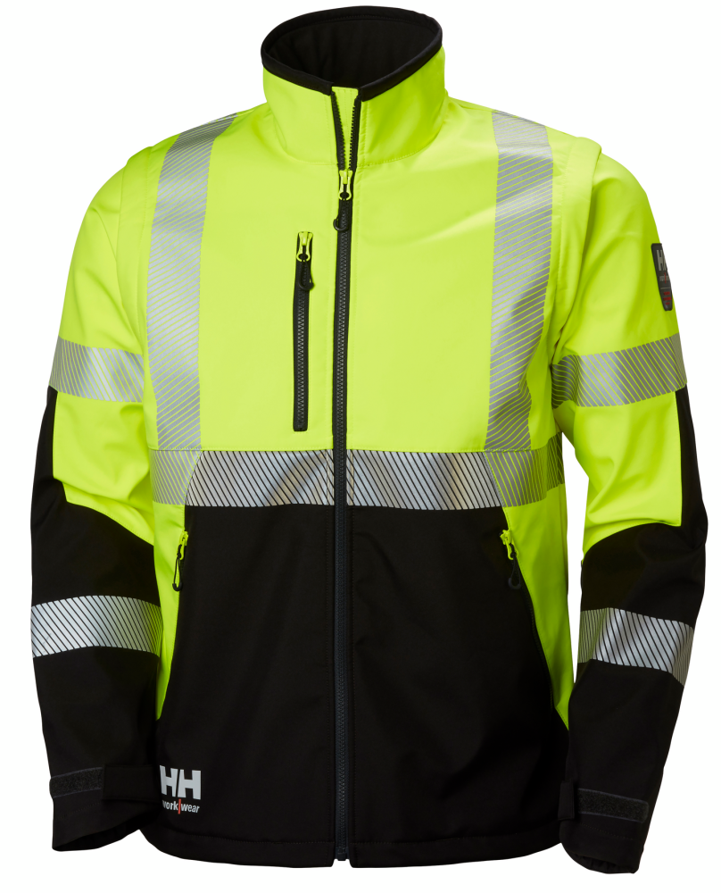 SOFTSHELLJACKA ICU ENISO20471 POLYESTER GUL STL 2XL