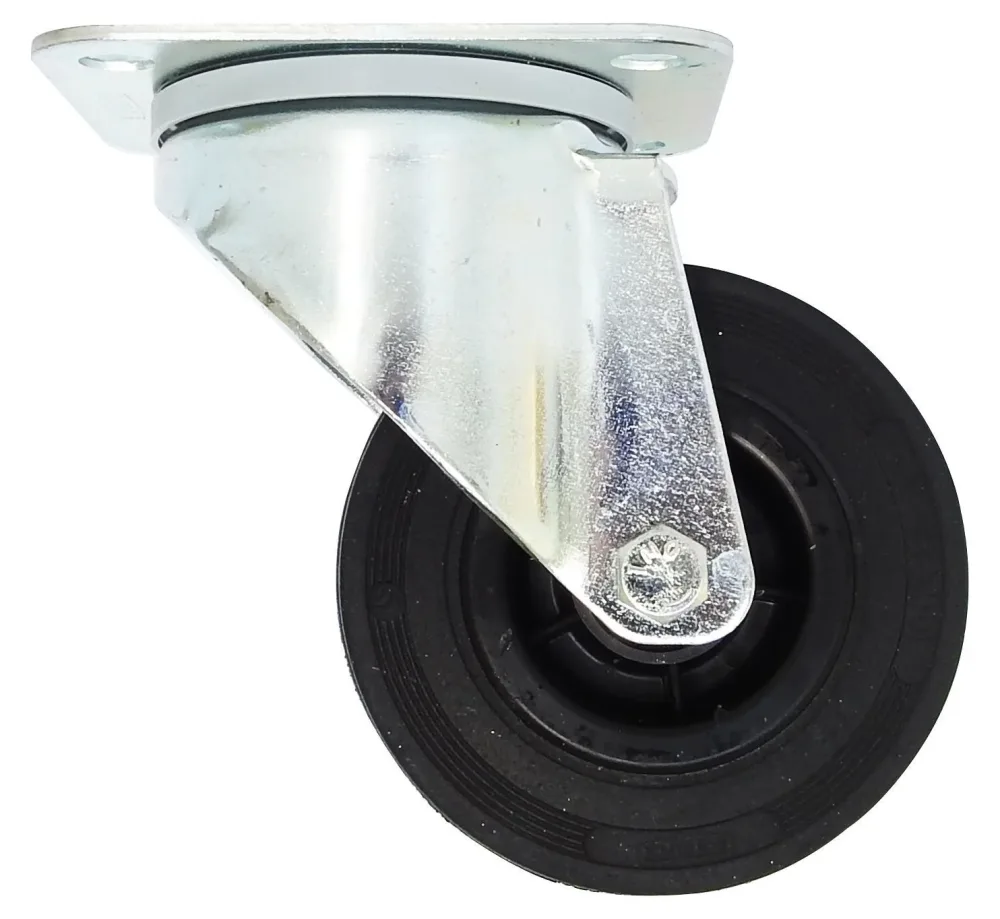 Tente 3370PVR100P62 Länkhjul gummi, platta 105x85 mm 100 mm