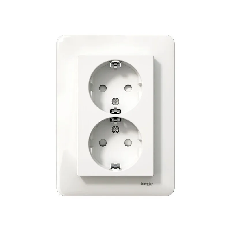 Schneider Electric Exxact WDE008287 Vägguttag infällt, jordat, 2-vägs, löstagbar ram