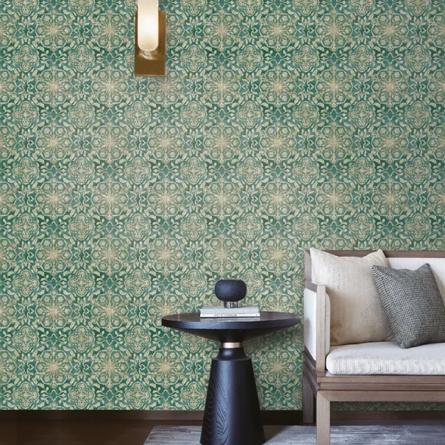 Fiona Walldesign Grace 35305 Tapet Palace Damask Grön/metallic