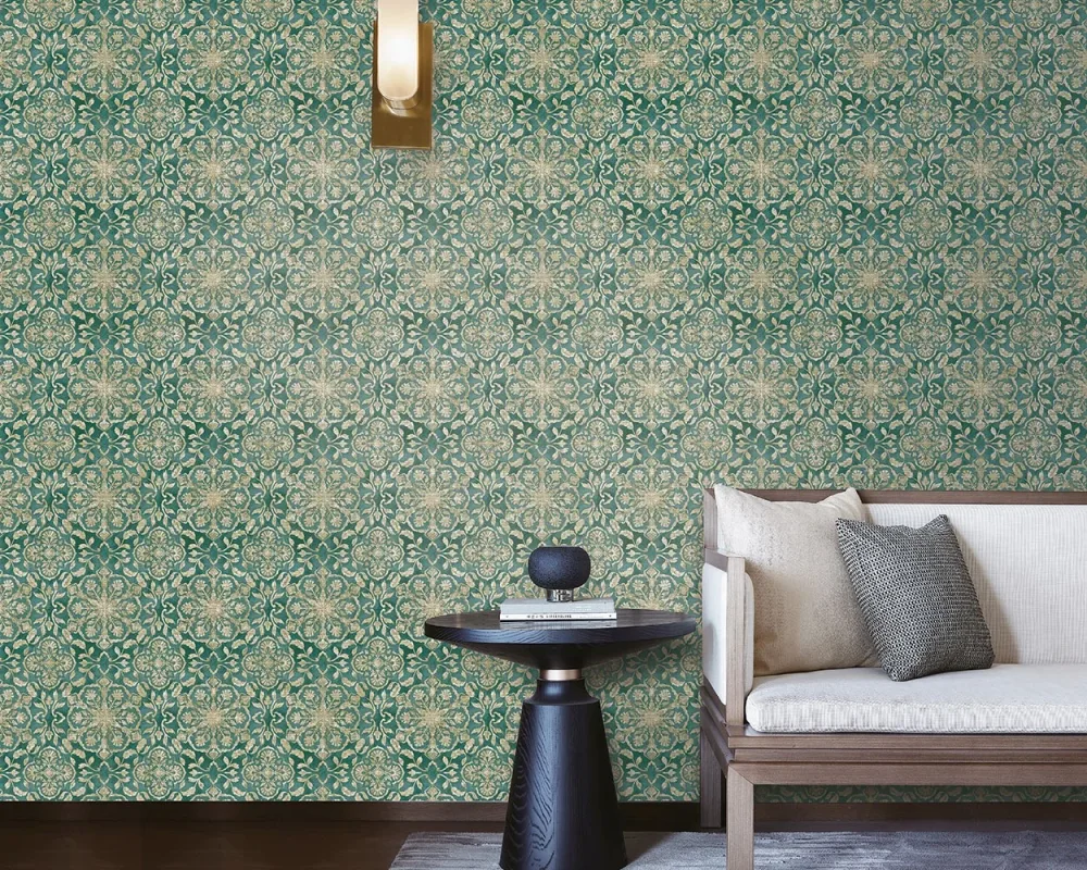 Fiona Walldesign Grace 35305 Tapet Palace Damask Grön/metallic