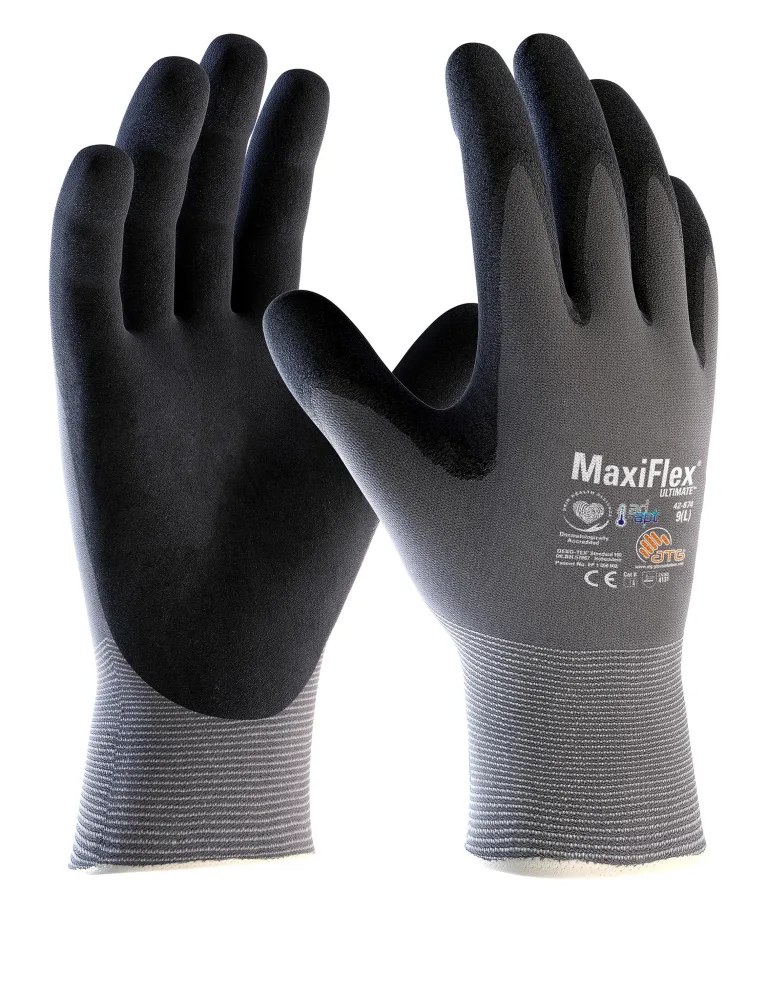 ATG MaxiFlex 42-874 Ultimate Adapt Montagehandske grå/svart 10
