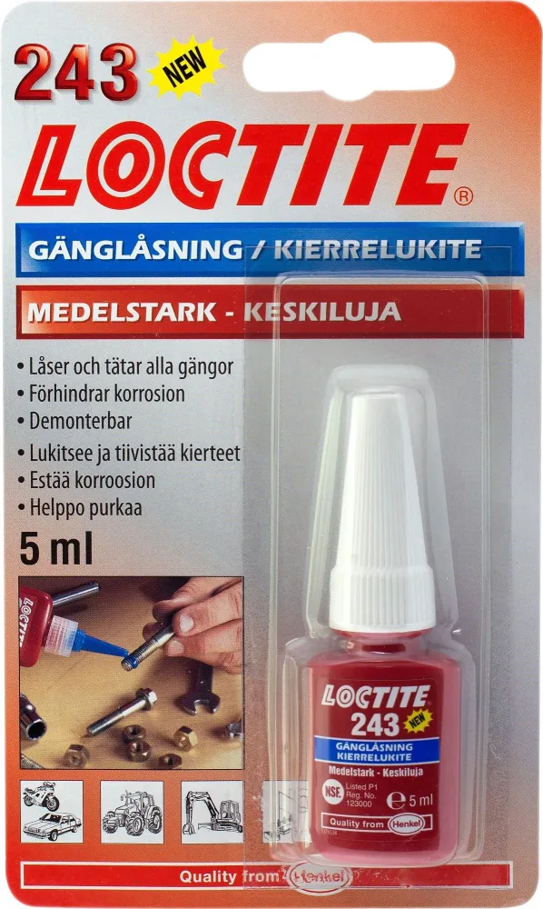Loctite 243 Gänglåsning medelhög styrka 10 ml