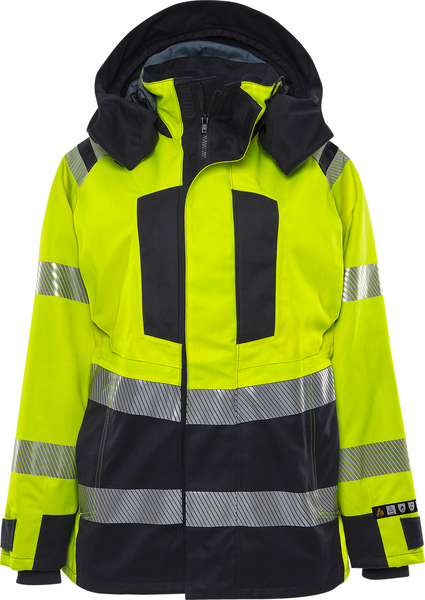 SKALJACKA FRISTADS 4526 ATHR FLAM DAM, VARSELGUL/MARINBLÅ STL XL