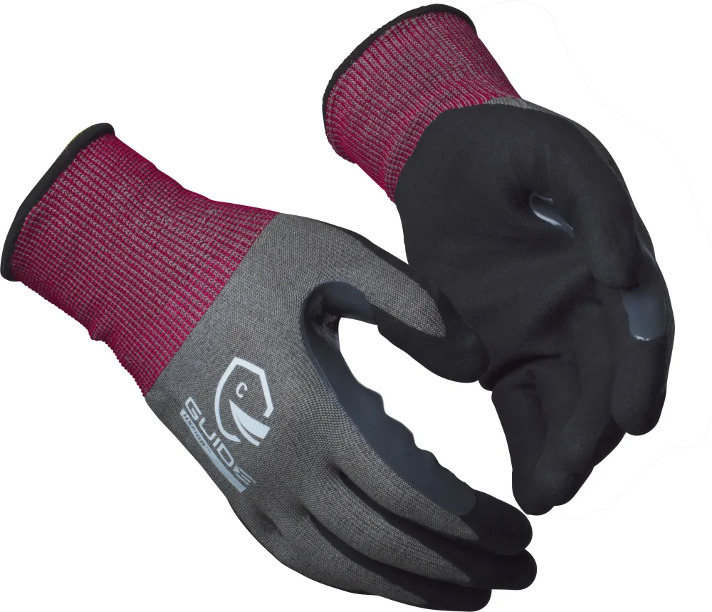 Guide Gloves 6604 Handske nitrildopp, skärskydd C, touch 7
