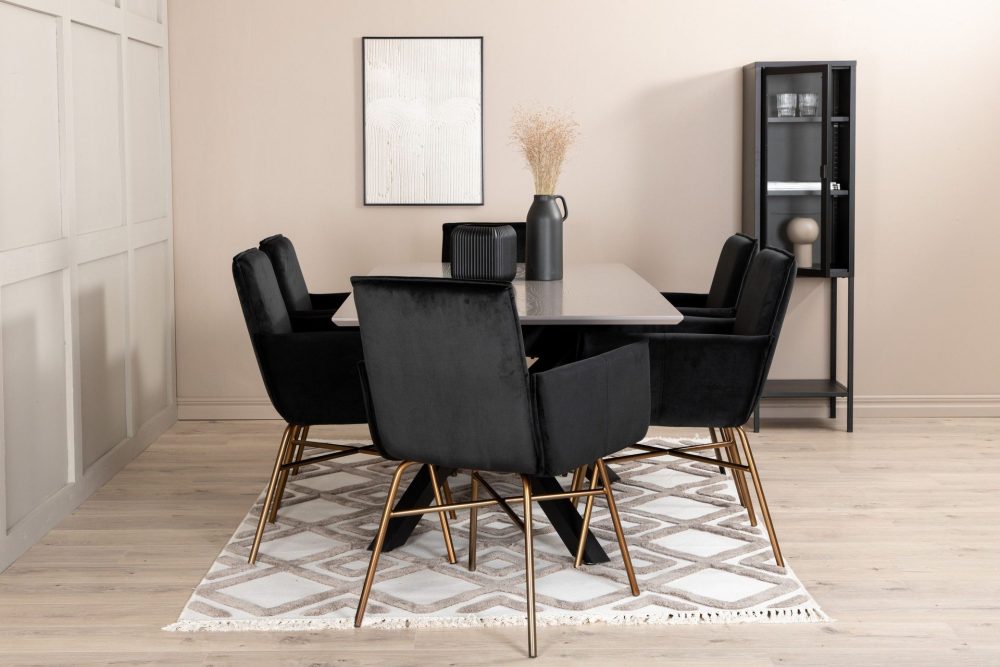 Piazza Matgrupp 180 cm Rektangulär med 6 Petra stolar