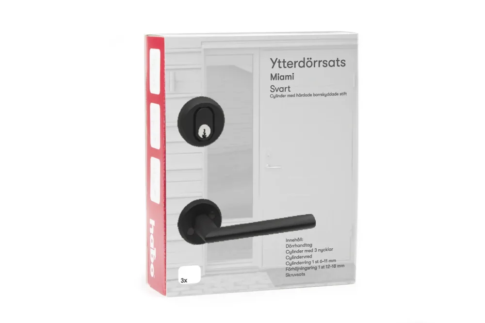 Habo Miami 19834 Ytterdörrsats utan låshus Svart aluminium - Bild 2