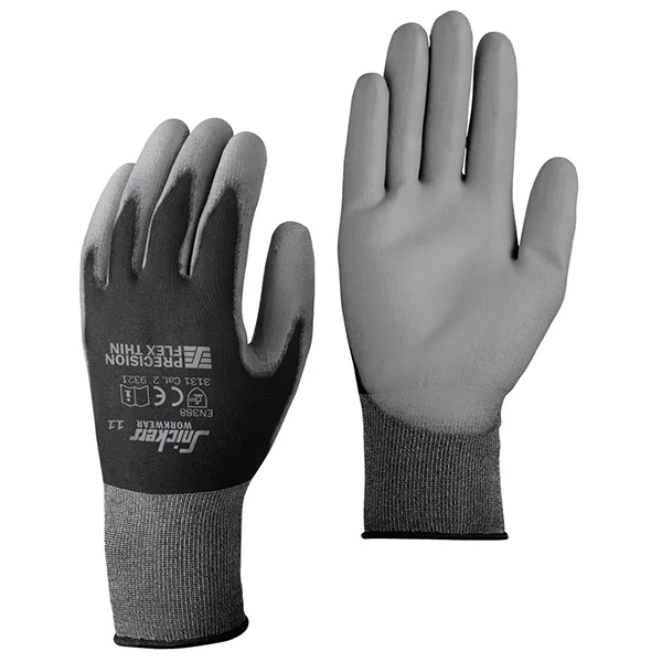 Snickers Workwear 9321 Precision Flex Light Handske svart/stengrå 8