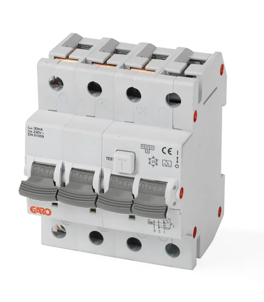 Garo RCBO GS B13A 4P Personskyddsautomat 4-polig, 230V 13 A