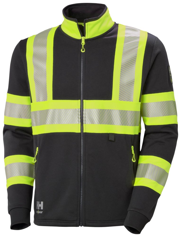 SWEATSHIRT HELLY HANSEN HELZIP ICU KL1 XL, VARSEL GUL/SVART