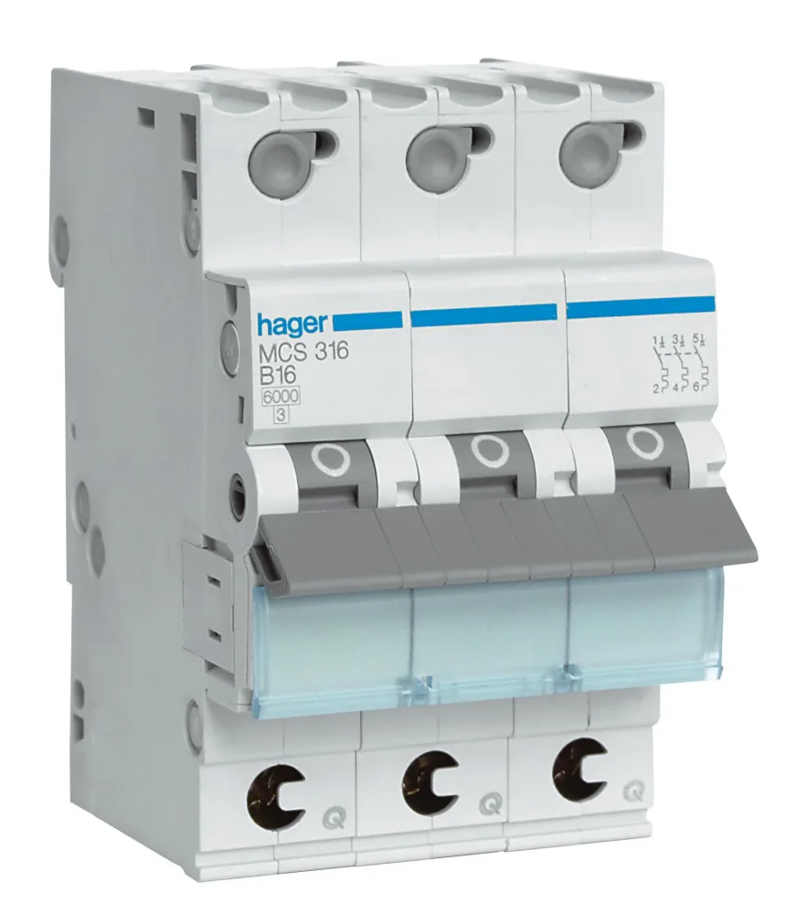 Hager MBS325 Dvärgbrytare 3-pol, 6kA, B-karakteristik 25A - Bild 2