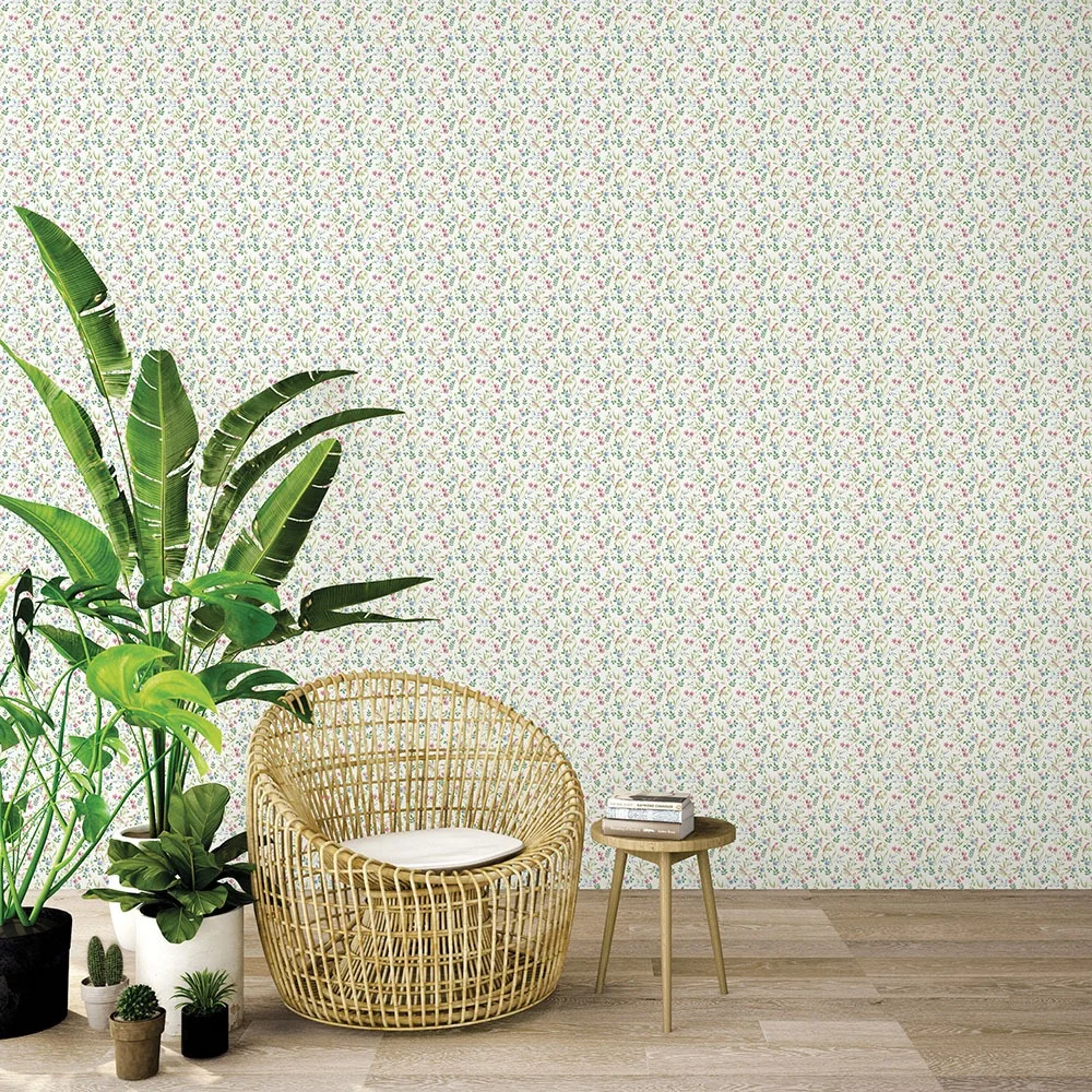 Galerie Wallcoverings Miniatyrer II G68714 Tapet Garden Bird Grön/blå/rosa/vit
