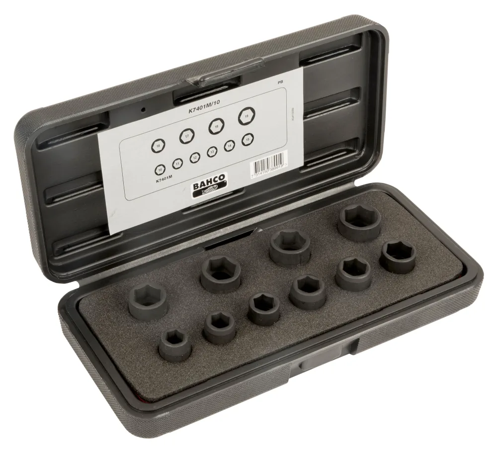 Bahco K7401M/10 Krafthylssats 3/8", 10 delar