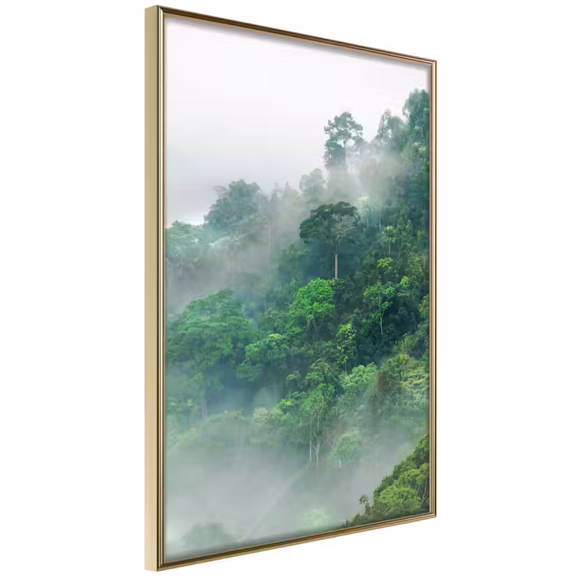 Poster Artgeist Affisch Lush Forest Guld ram, 20x30 cm