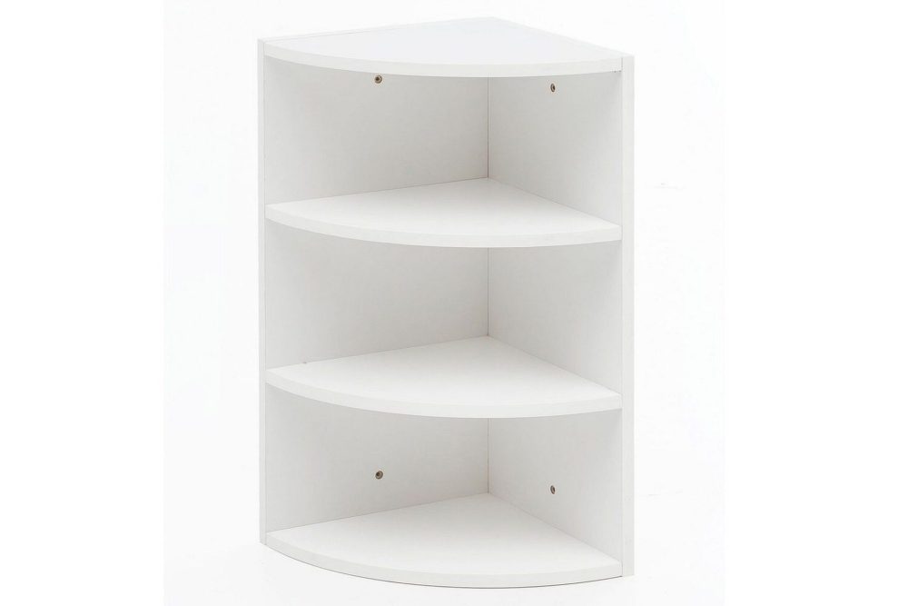 Vägghylla Wohnling melaminbelagd spånskiva, hörnhyllförvaring, modern stil Vit