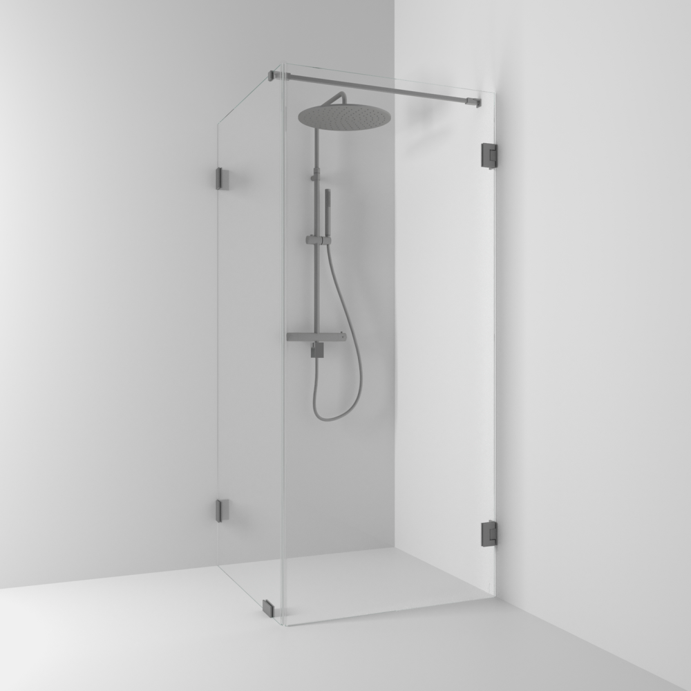 HÖRNDUSCH SVEDBERGS 180GR RAK/FAST BL SVART KLAR 90X200X90CM